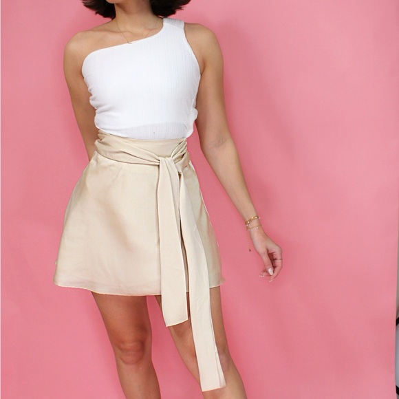 Le Lis Dresses & Skirts - Le Lis Iris Satin Wrap Mini Skirt